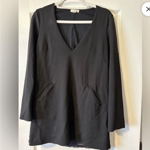 Silence + Noise | Urban Outfitters V-Neck Tunic Black Mini Dress M - Picture 2 of 2